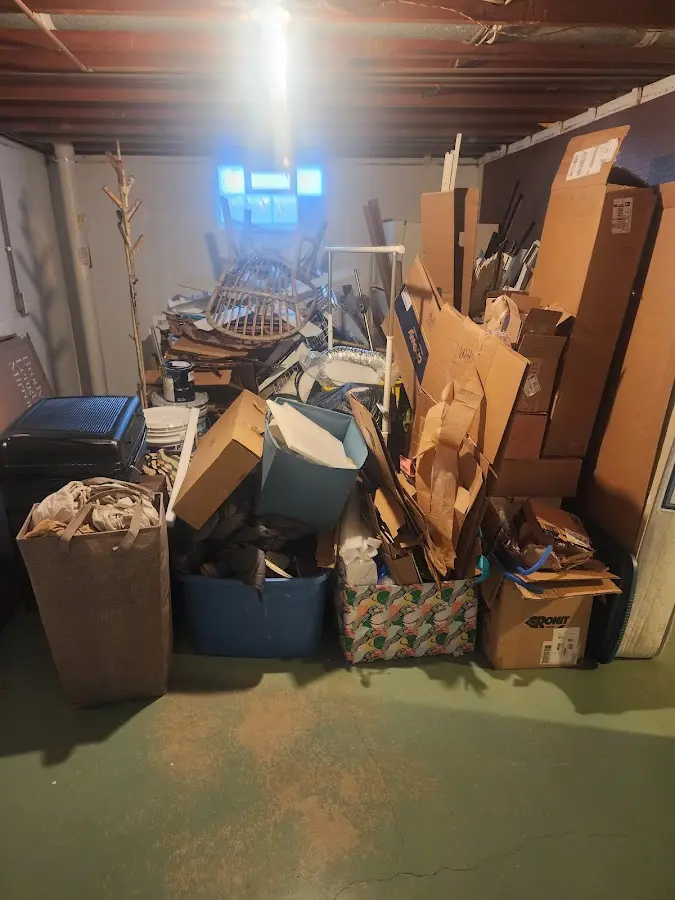 Roll-off dumpster container at job site for Cleanout Dumpster Rental in Shrewsbury